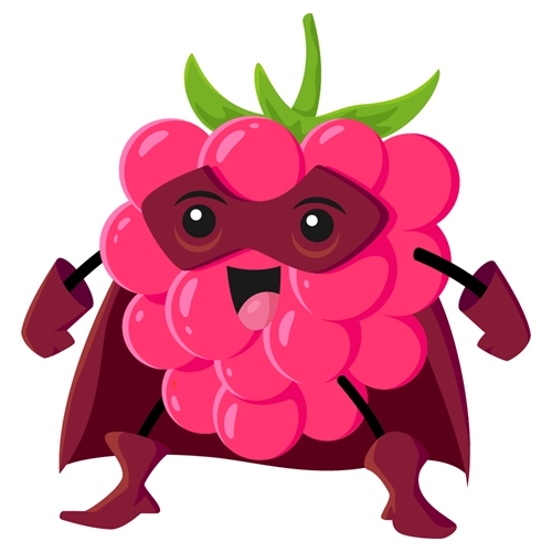 Superhero Raspberry Classroom Fruit Transparent Sticker